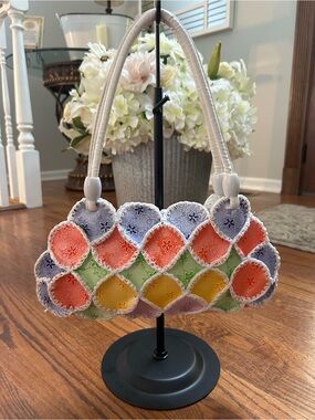 Colorful Petal Purse | Cottagecore Quilted Art Bag Vintage Style